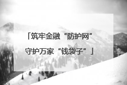 筑牢金融“防护网” 守护万家“钱袋子”